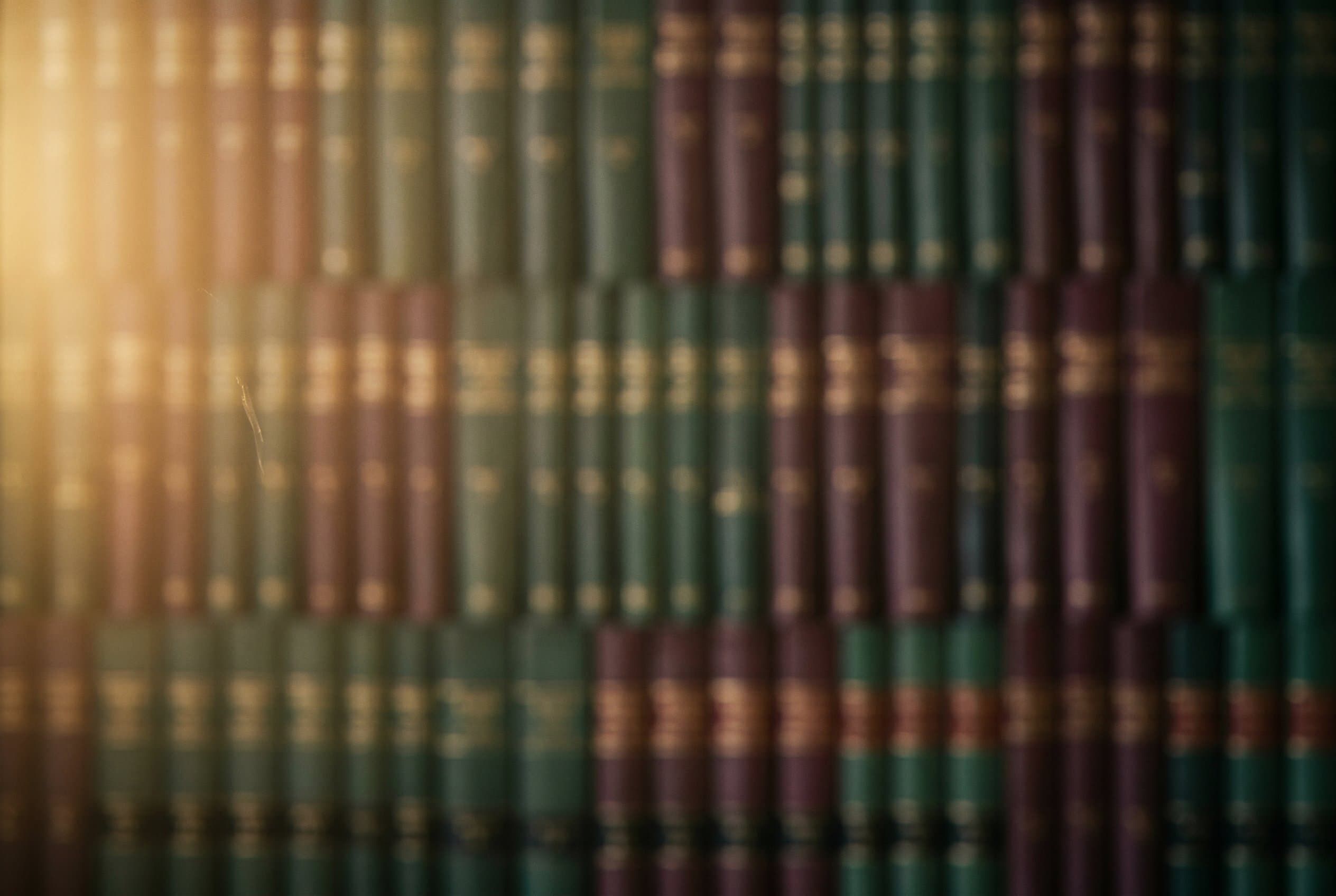 Blurred law books for drug defense research