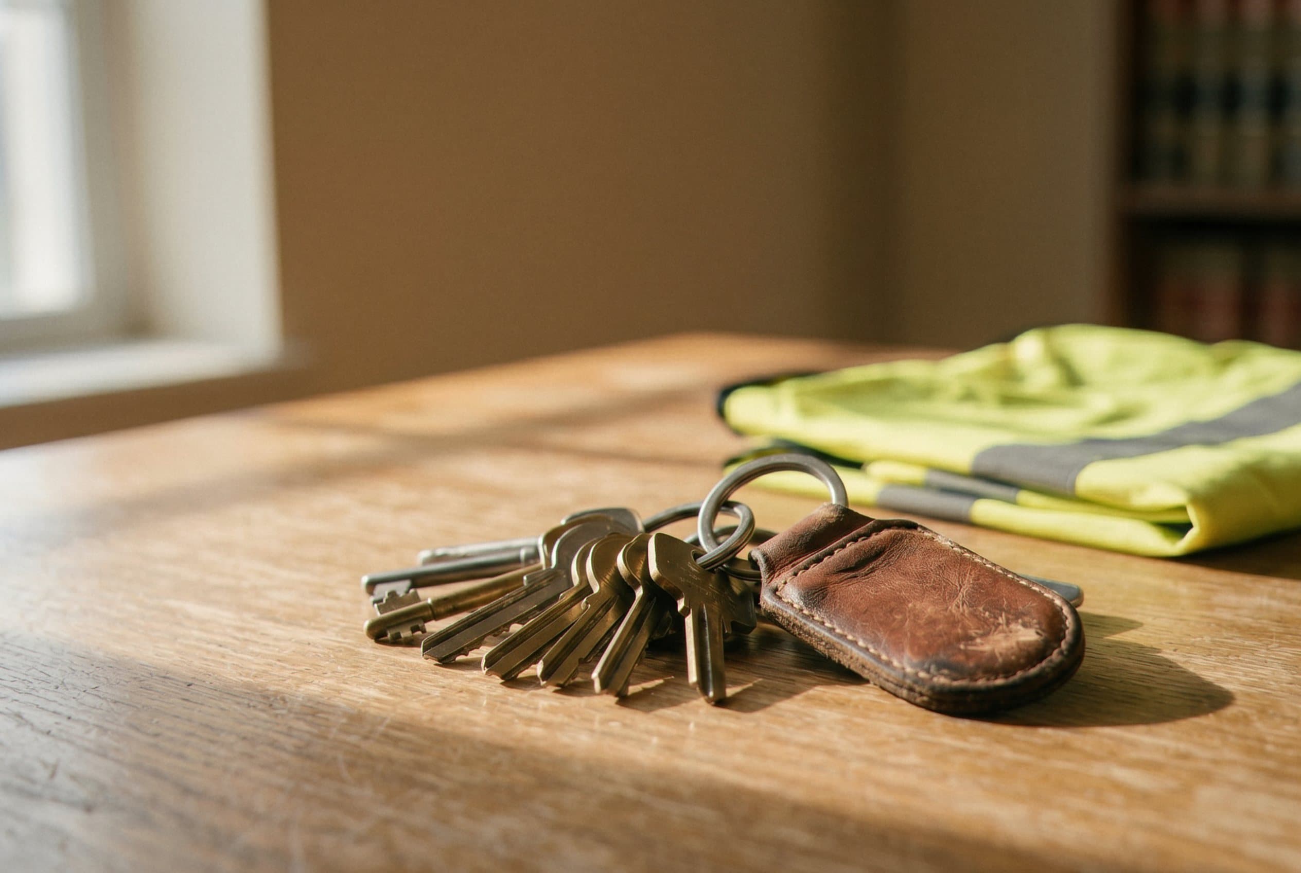 Truck keys on table during CDL hearing