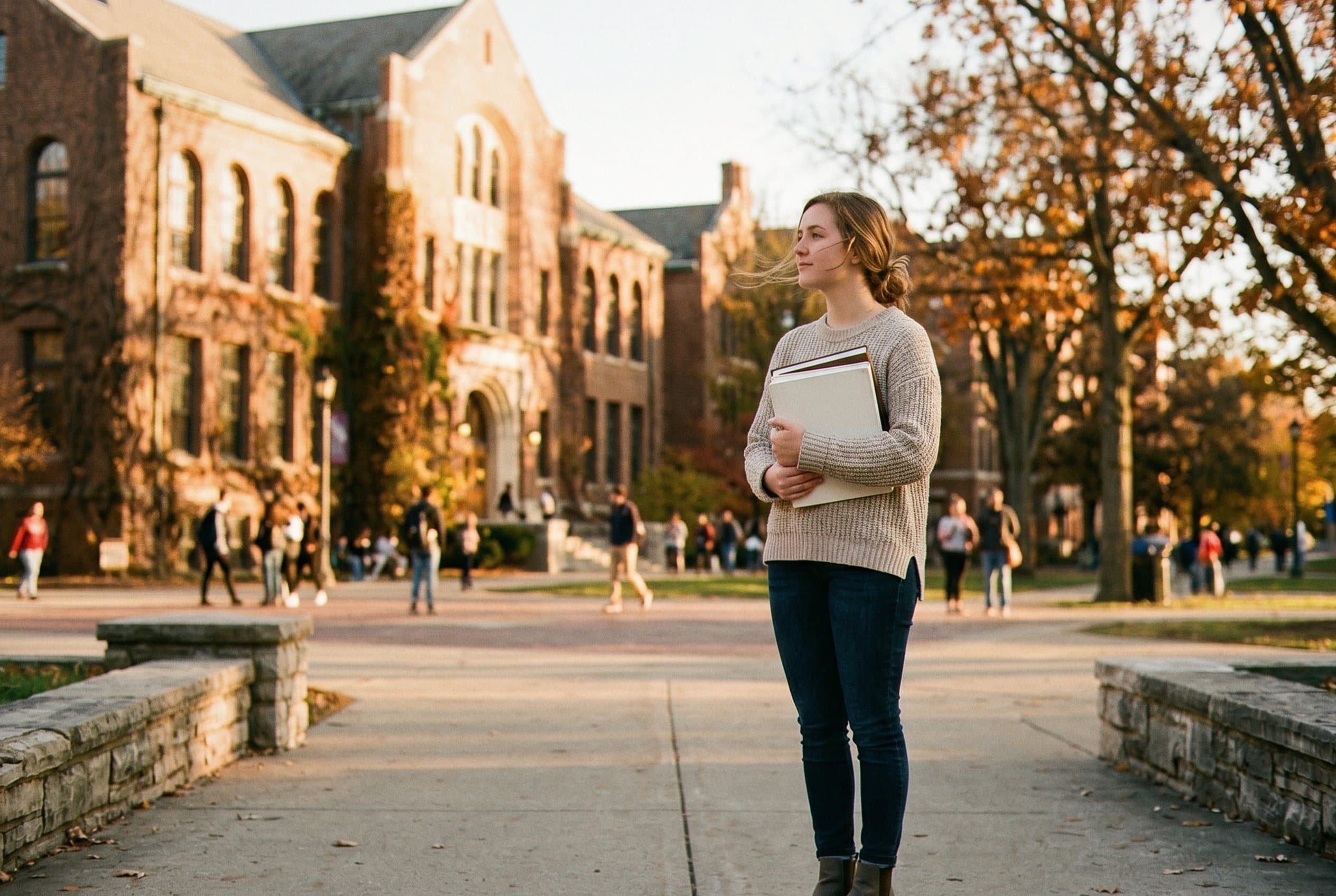 Young student focused on bright future